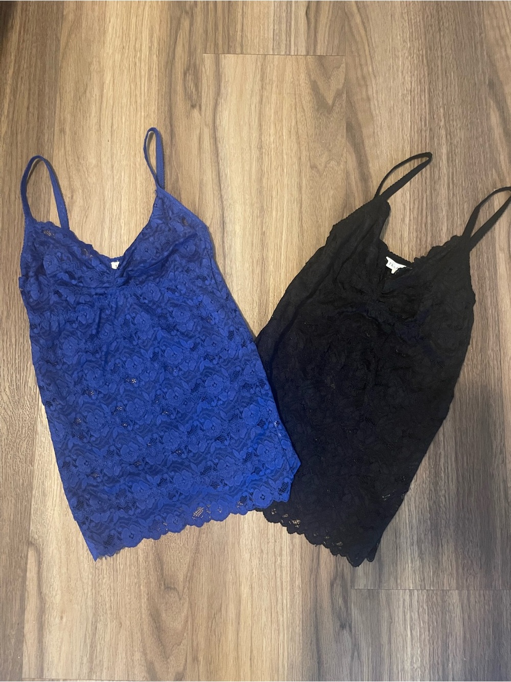 Phanuel Lace Camisole Set in Blue and Black